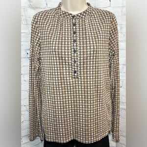 Liz Claiborne Women’s Geometric Print Button Down Blouse Size Large
